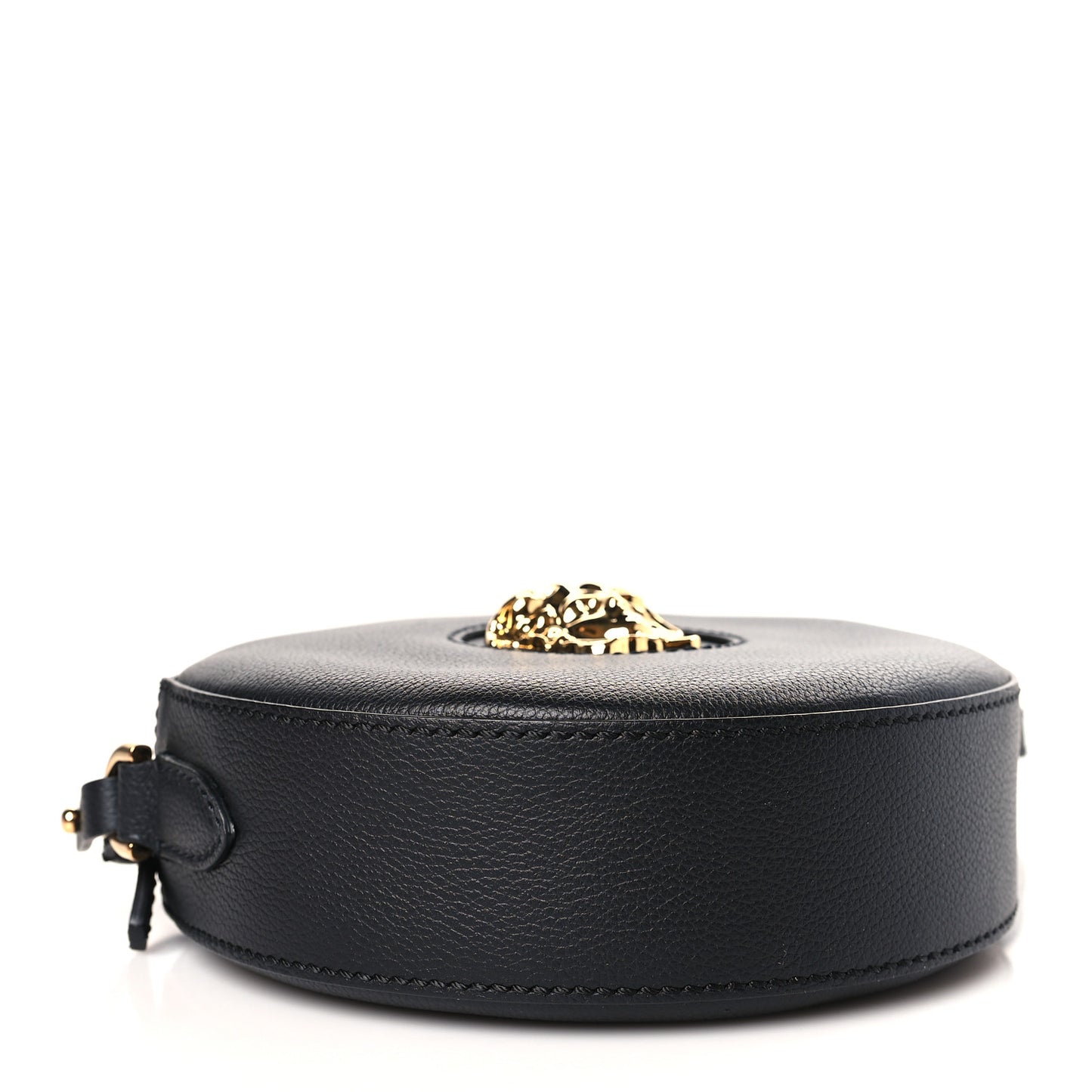 Calfskin La Medusa Round Camera Bag Black