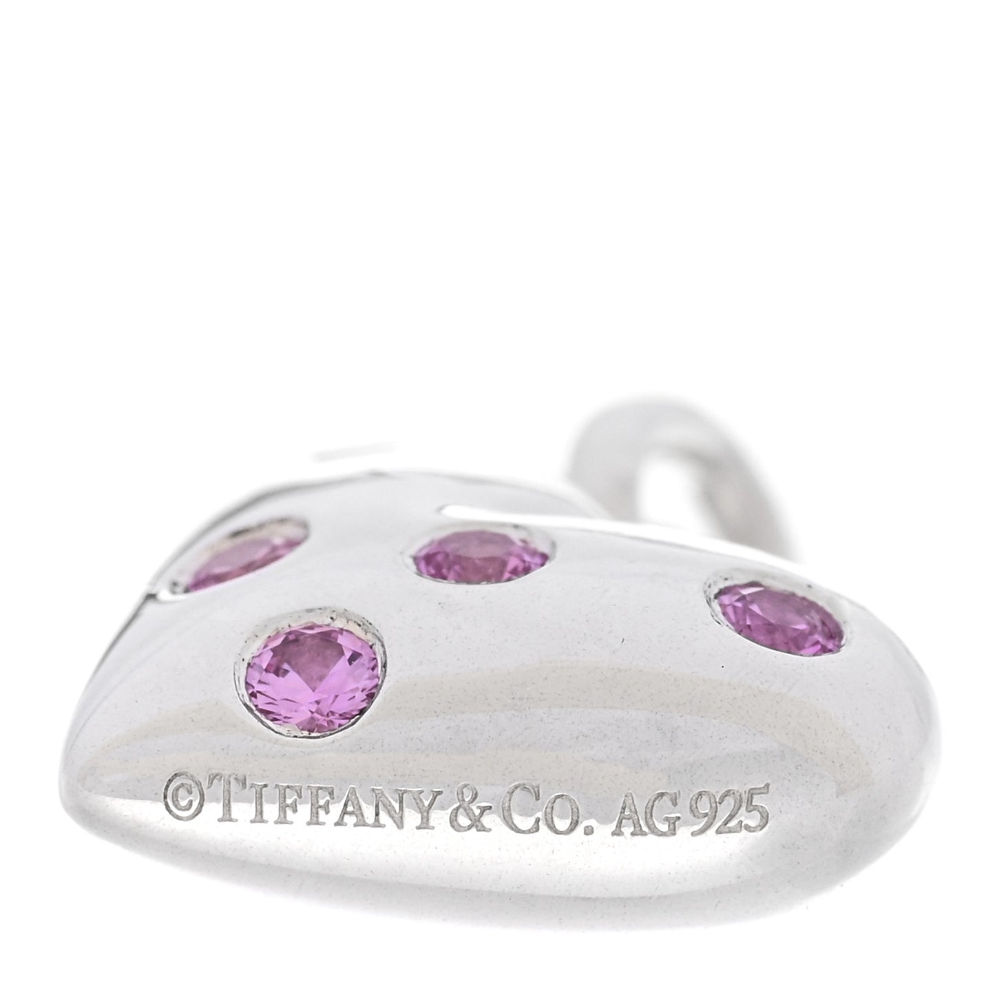 Sterling Silver Pink Sapphire Etoile Heart Charm