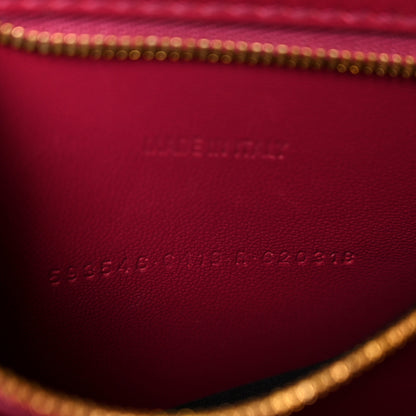 Balenciaga Shiny Calfskin Crocodile Embossed Small Hourglass Top Handle Bag Raspberry 8 of 12
