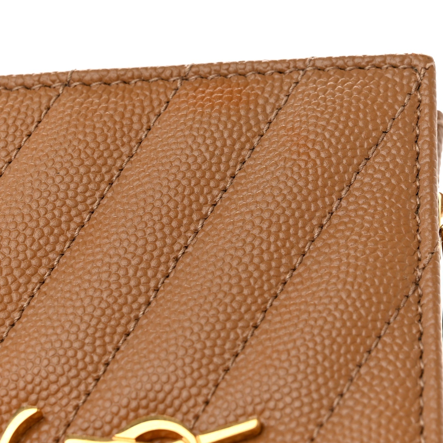 Grain De Poudre Matelasse Chevron Cassandre Fragments Zipperred Bi-Fold Wallet Natural Dark