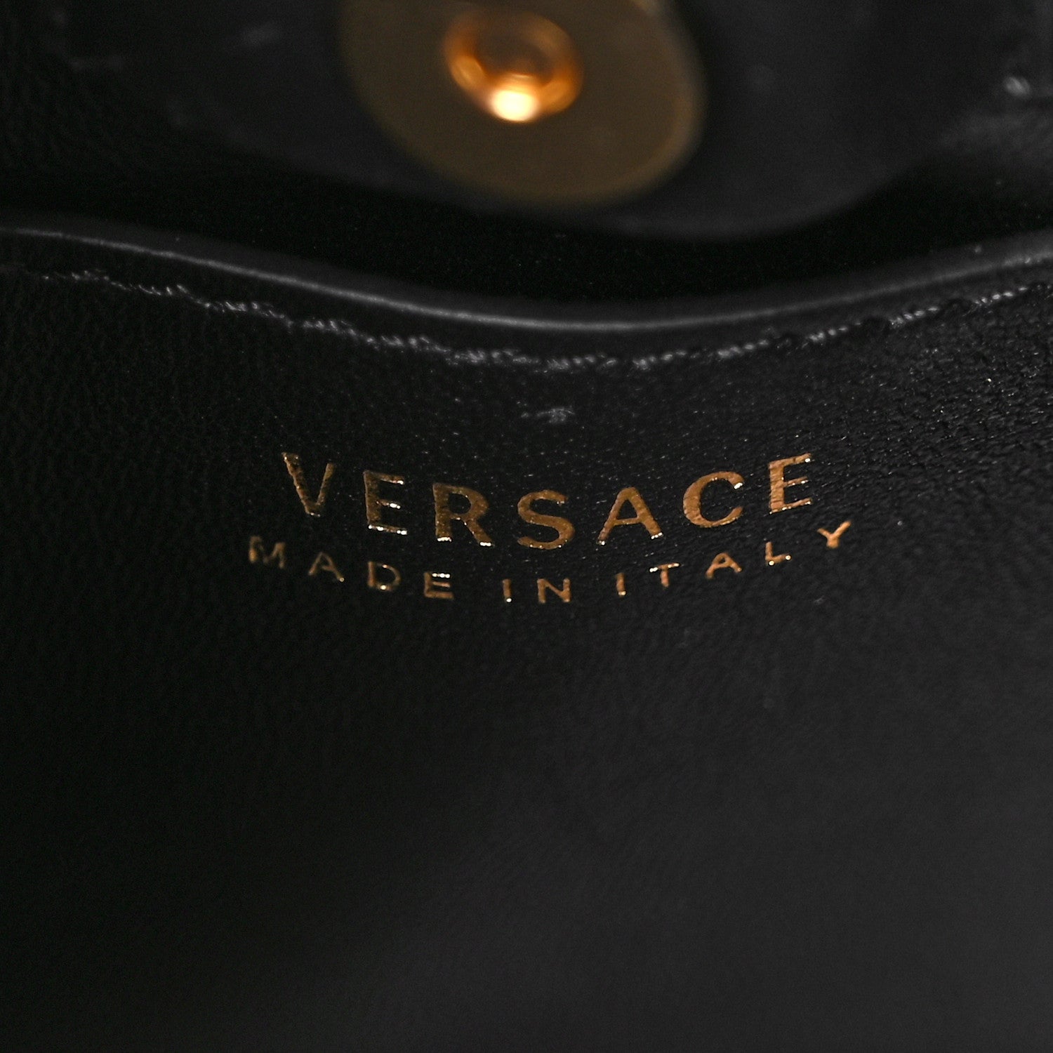 Versace Vitello Mini Virtus Bucket Bag Black 6 of 9