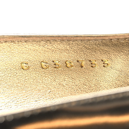 Chanel Laminated Calfskin Grosgrain Cap Toe CC Pointed Toe Wedge Pumps 36 Gold Black 7 of 9