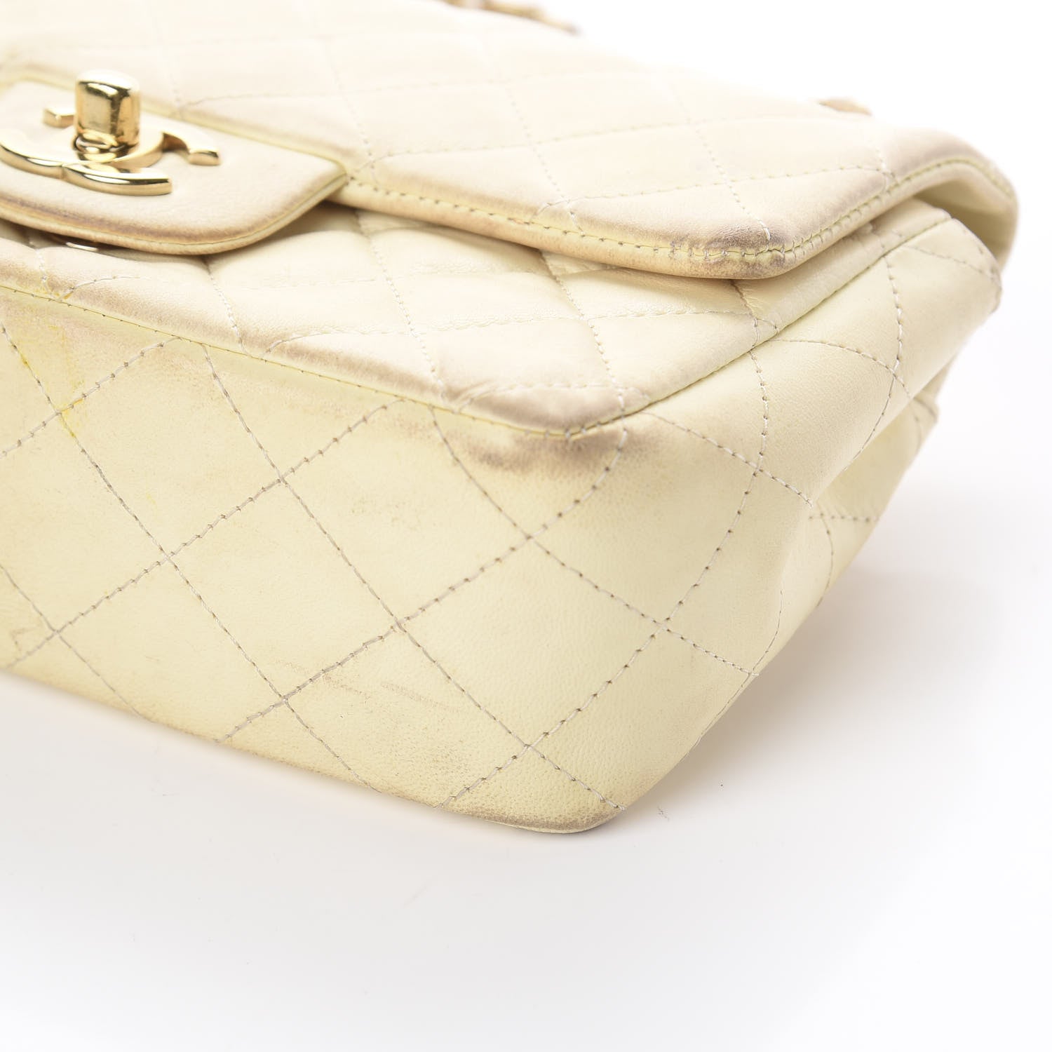 Chanel Lambskin Quilted Mini Rectangular Flap Beige 6 of 8