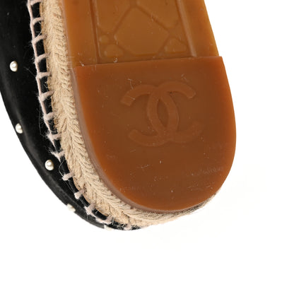 Chanel Suede Pearl CC Espadrilles 40 Black 11 of 15