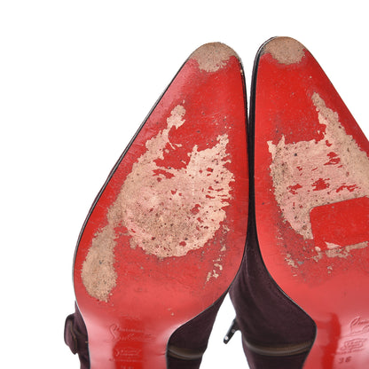 Christian Louboutin Veau Velours 85 Ankle Boots 36 Prune 7 of 16
