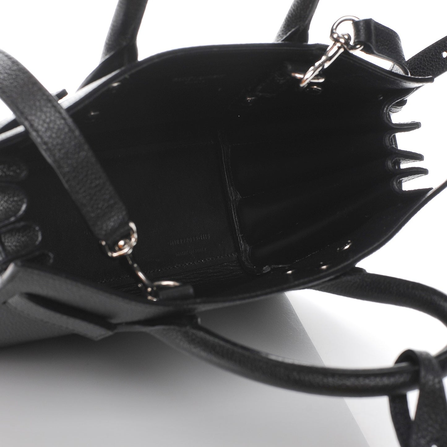 Grained Calfskin Nano Sac De Jour Black