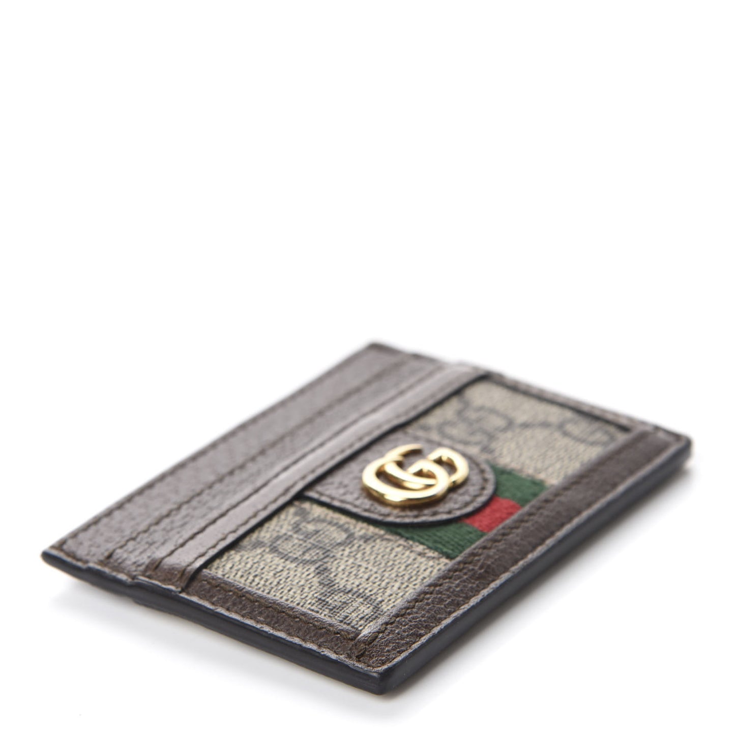 GG Supreme Monogram Ophidia Card Holder Brown