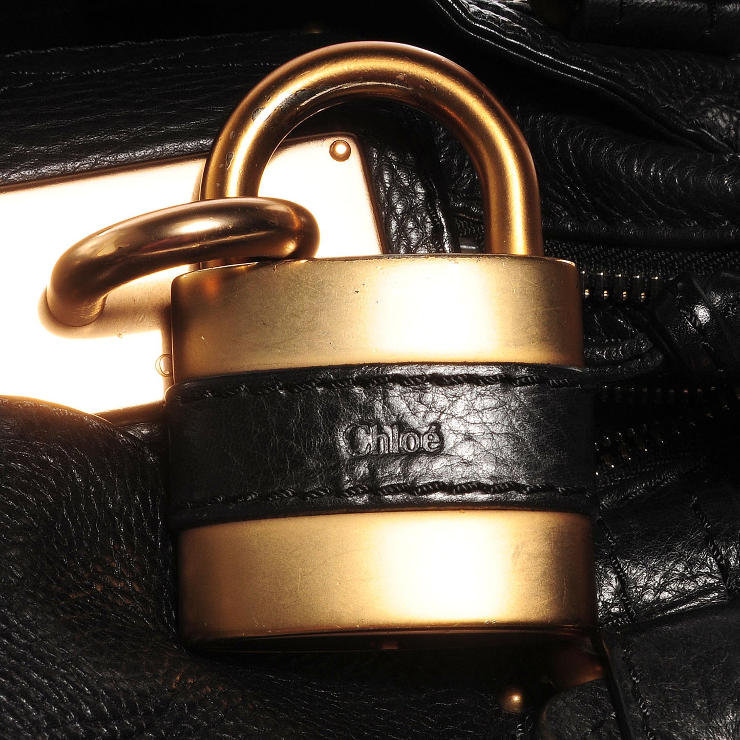 Leather Medium Paddington Satchel Black