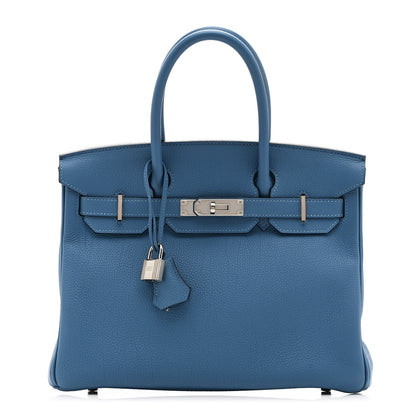 Hermes Togo BIRKIN 30 Bleu Azur 2 of 22