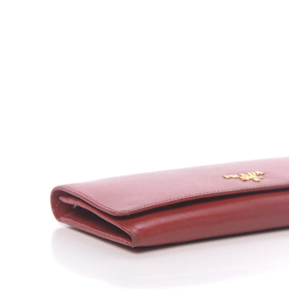 Prada Saffiano Metal Oro Chain Wallet Fuoco 8 of 13