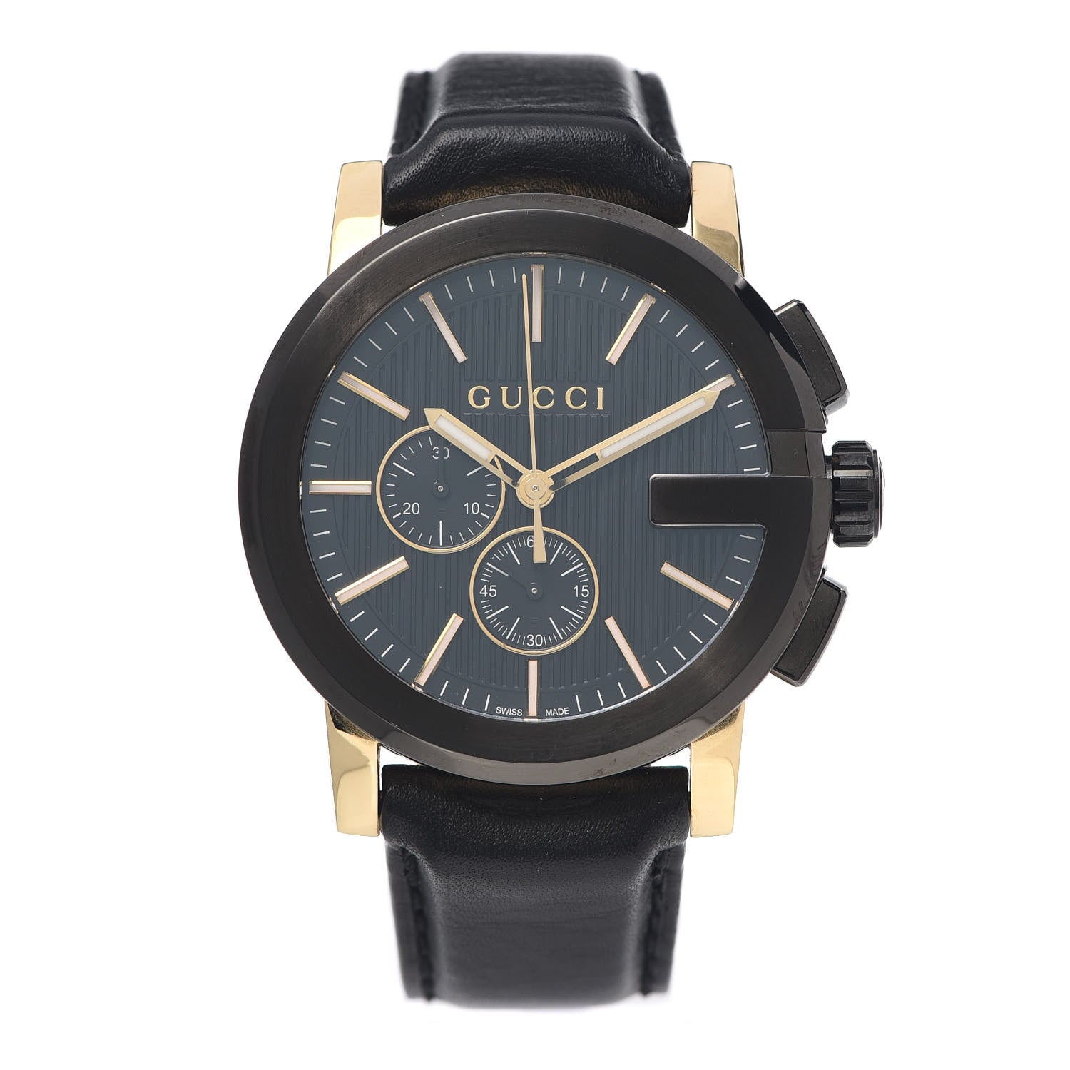Gucci PVD Stainless Steel Calfskin 44mm G-Chrono Quartz Watch Black 1 of 6