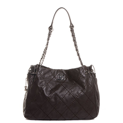 Chanel Calfskin Expandable Tote Dark Brown 1 of 7