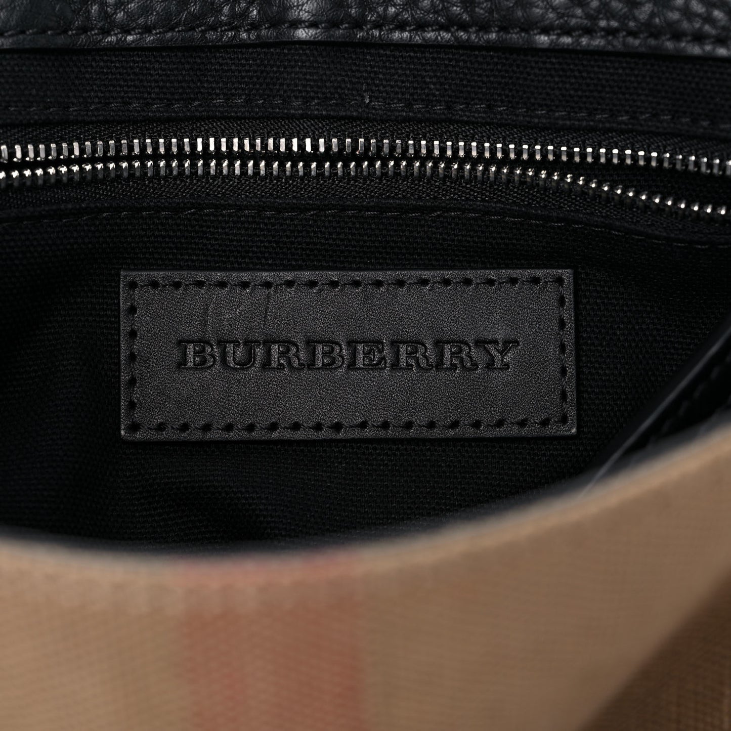 Mega Check Grainy Calfskin Small Gowan Messenger Bag Black