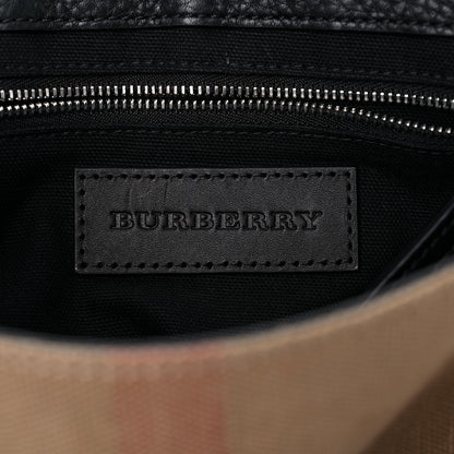 Burberry Mega Check Grainy Calfskin Small Gowan Messenger Bag Black 6 of 14