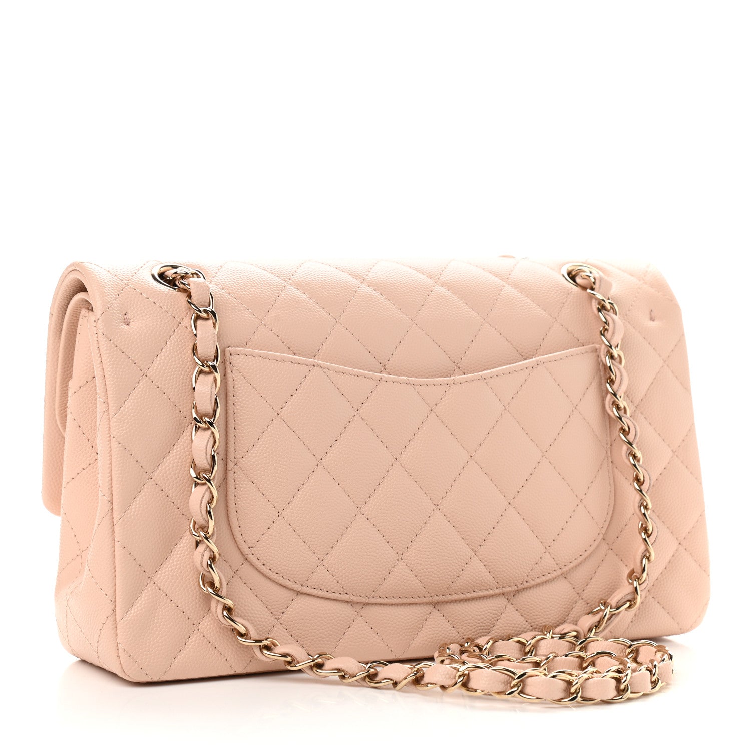 Chanel Caviar Quilted Medium Double Flap Light Beige 3 of 9
