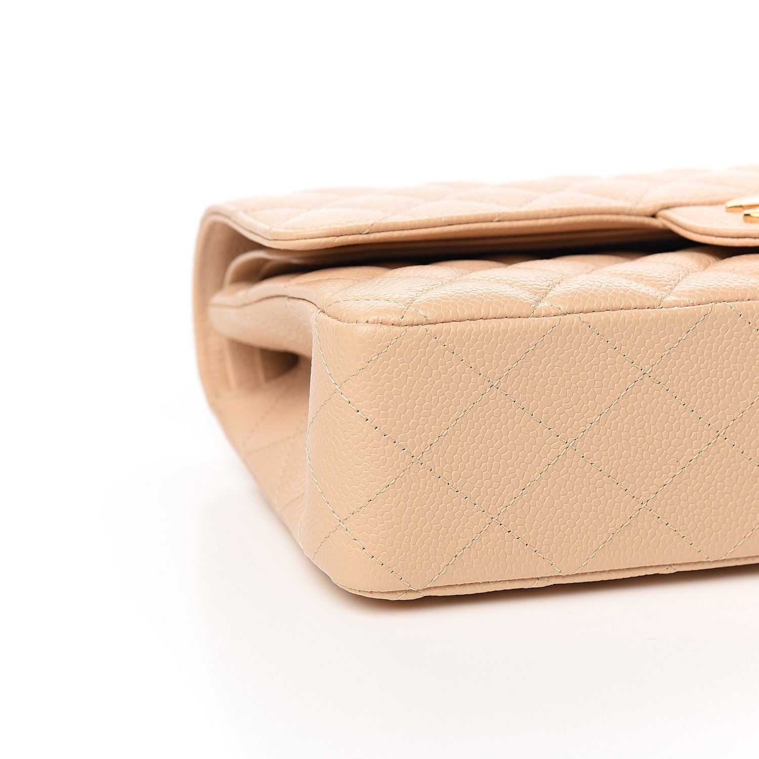 Chanel Caviar Quilted Medium Double Flap Beige 7 of 9