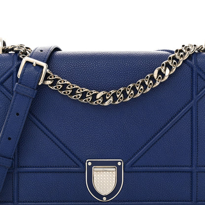 Christian Dior Grained Calfskin Medium Diorama Flap Bag Blue 7 of 12
