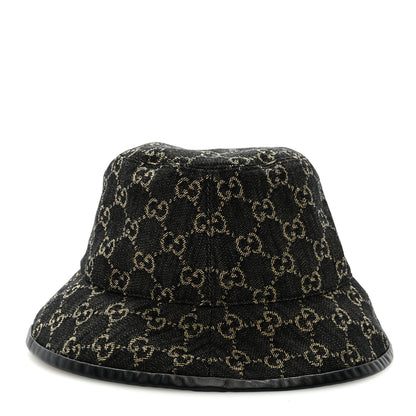 Gucci Jacquard Denim GG Monogram Oscar Bucket Hat M Black Ivory 5 of 7