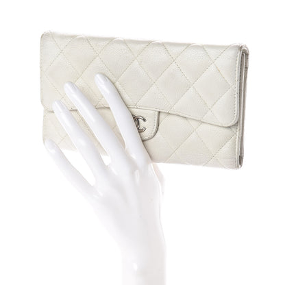 Chanel Caviar Quilted Large Flap Wallet White 2 of 13