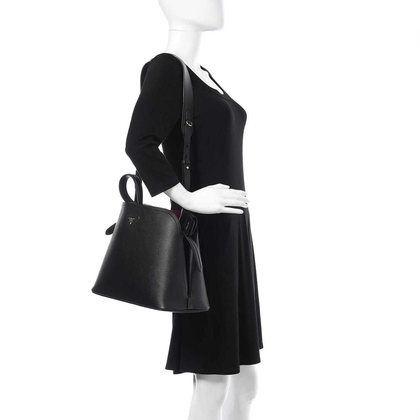 Saffiano Cuir Matinee Tote Black Cherry