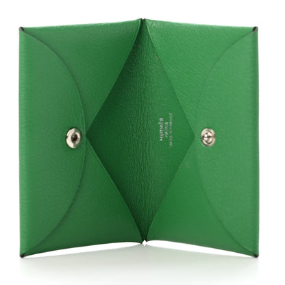 Hermes Chevre Chamkila Calvi Card Case Bamboo 4 of 4
