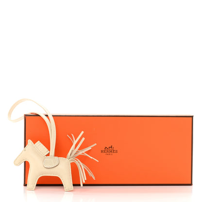 Hermes Milo Lambskin Matte Alligator Touch Grigri Rodeo Horse Bag Charm PM Craie Nata Beton 4 of 4