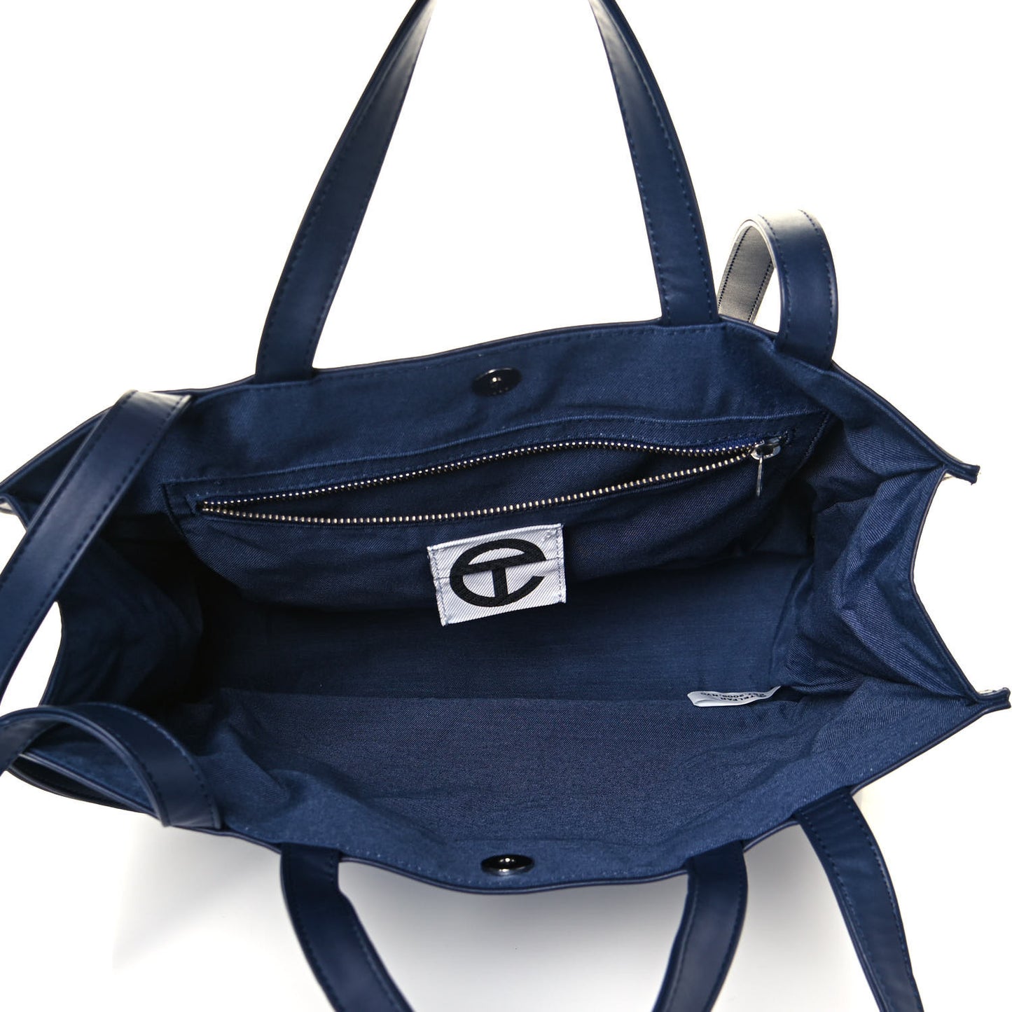 Vegan Leather Medium Shopping Bag Navy
