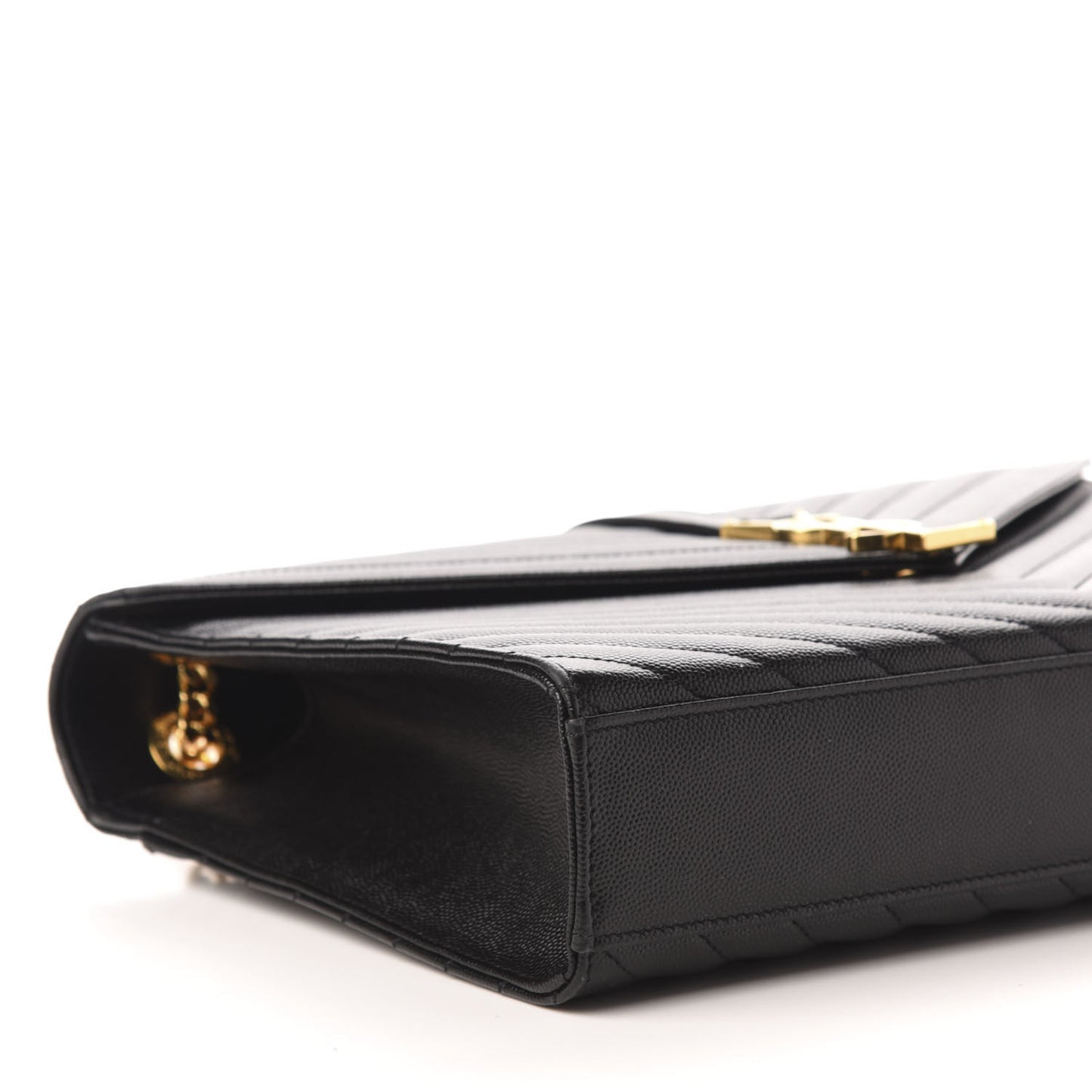 Grain De Poudre Matelasse Chevron Large Monogram Satchel Black