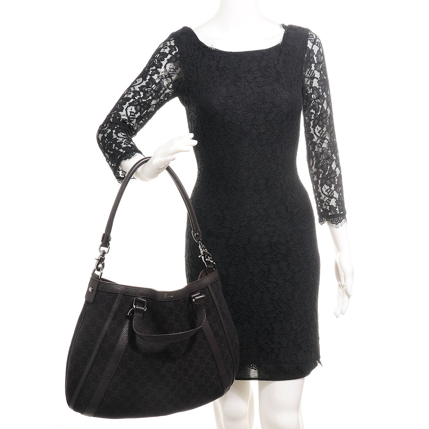 Monogram Medium Abbey Convertible Tote Dark Brown