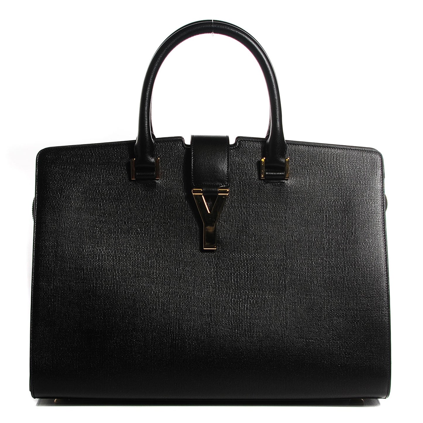 Textured Calfskin Medium Classic Cabas Y Black