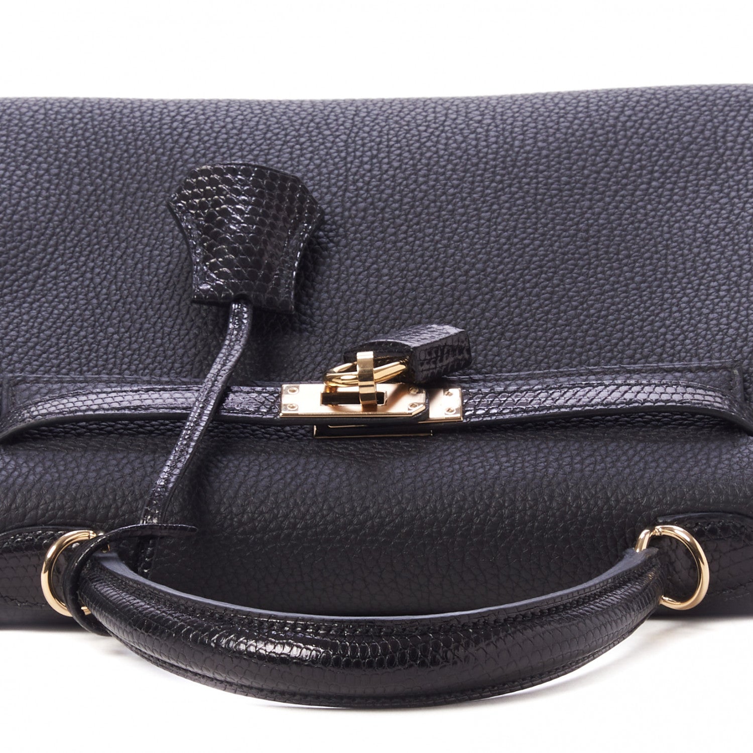 Hermes Togo Lizard Kelly Retourne Touch 25 Black 7 of 34