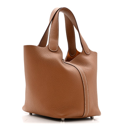 Hermes Taurillon Clemence Picotin Lock 18 PM Gold 3 of 13