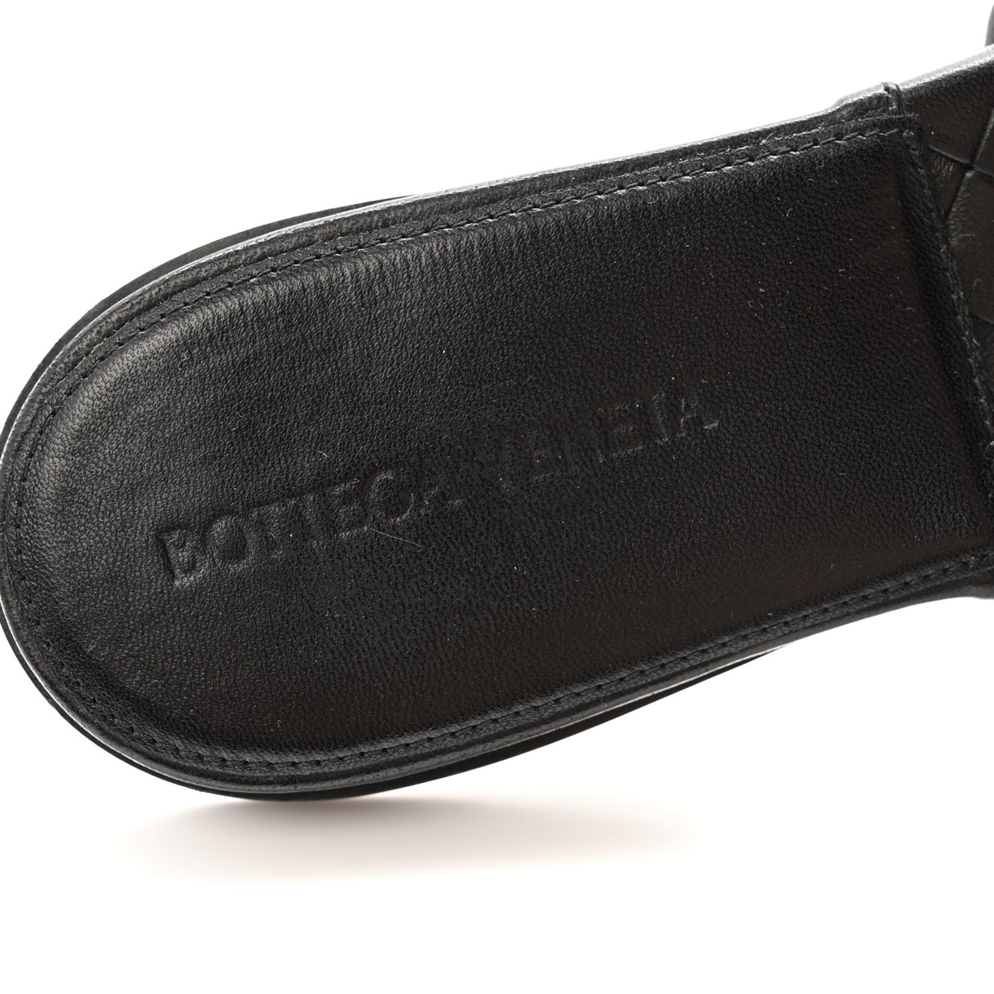 Nappa Maxi Intrecciato Lido Flat Sandals 38 Black