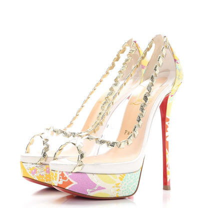 Christian Louboutin PVC Specchio Tissu Kyoto Fictoire 150 Platform Pumps 37 Multicolor 3 of 8