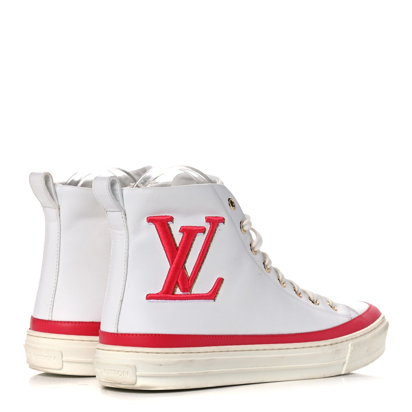 Calfskin LV Stellar Sneaker Boots 39 White Framboise