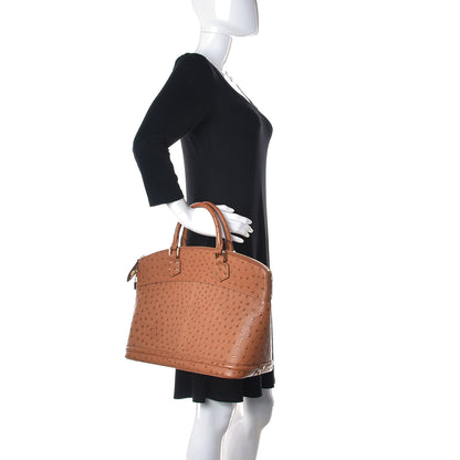 Louis Vuitton Ostrich Lockit MM Cognac 2 of 10