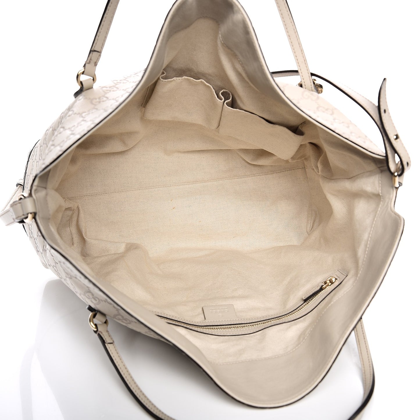 Guccissima Large Bree Foldover Tote Off White