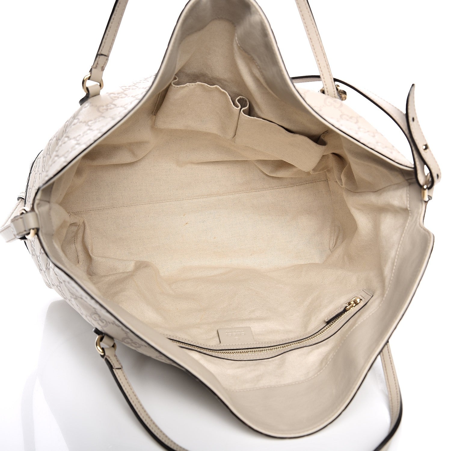 Gucci Guccissima Large Bree Foldover Tote Off White 6 of 11
