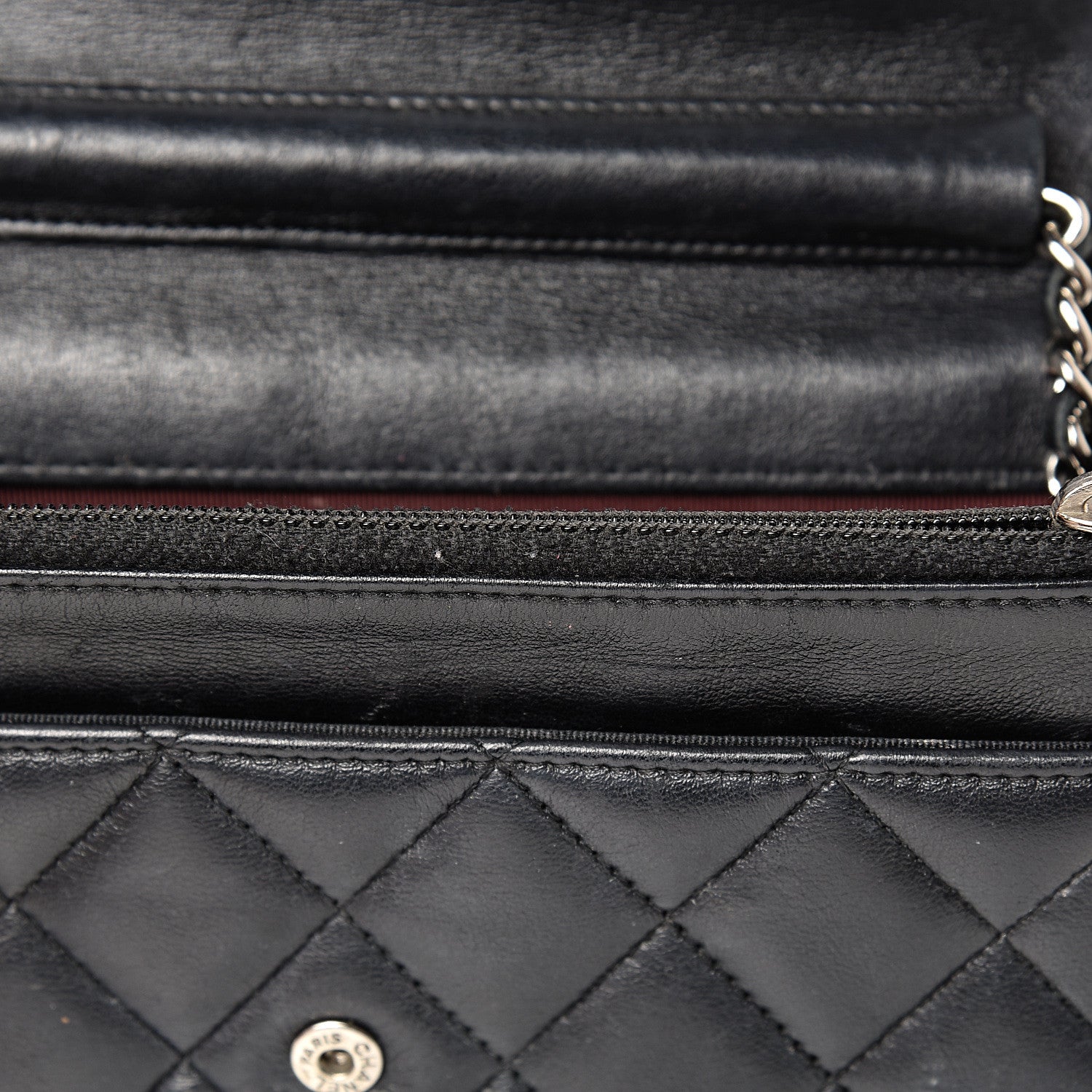Chanel Lambskin Quilted Wallet On Chain WOC Black 24 of 24