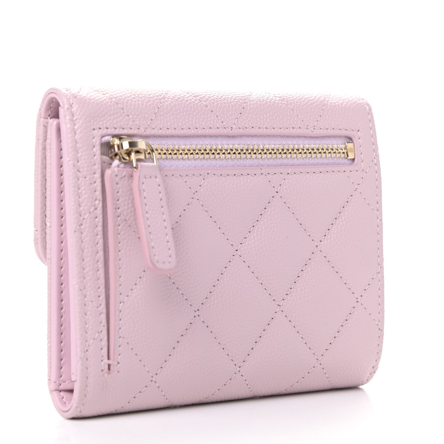 Chanel Caviar Quilted Compact Flap Wallet Light Pink 2 of 5