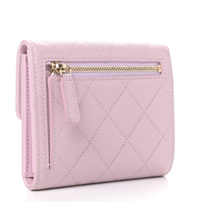 Chanel Caviar Quilted Compact Flap Wallet Light Pink 2 of 5