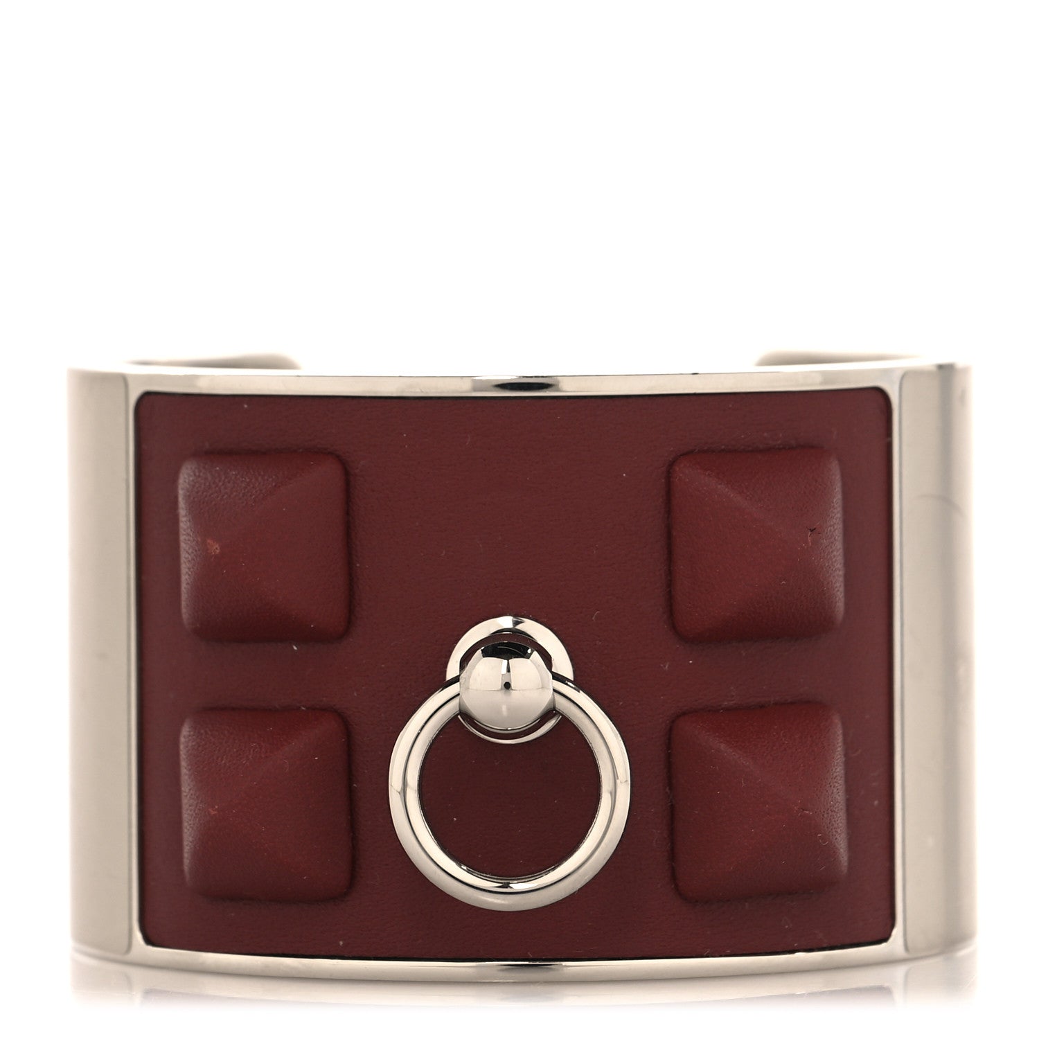 Hermes Swift Collier De Chien Medor Gaine Cuff Bracelet T2 Rouge H 1 of 4