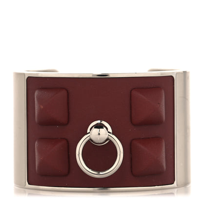 Hermes Swift Collier De Chien Medor Gaine Cuff Bracelet T2 Rouge H 1 of 4