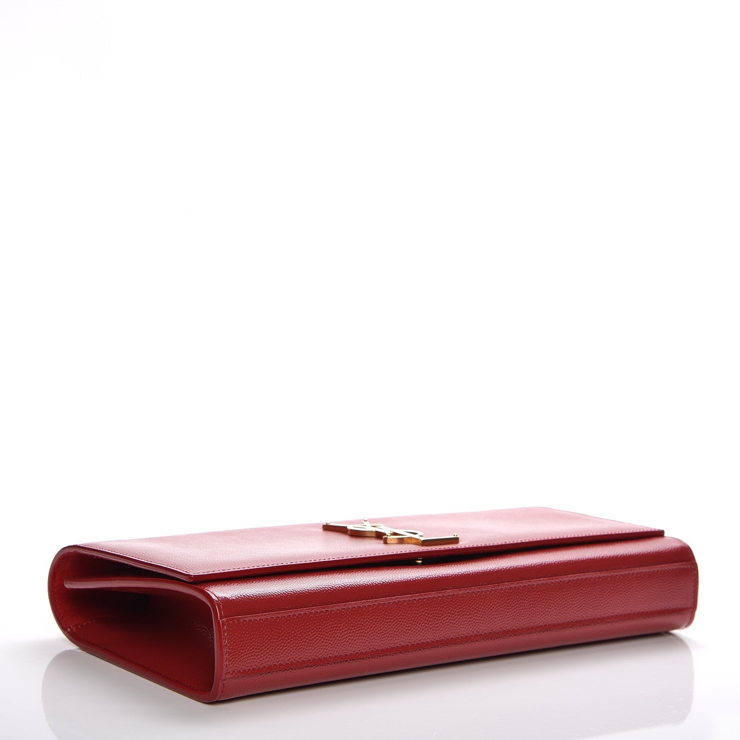 Saint Laurent Patent Grain de Poudre Classic Monogram Clutch Red 4 of 7