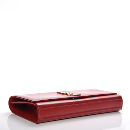 Saint Laurent Patent Grain de Poudre Classic Monogram Clutch Red 4 of 7