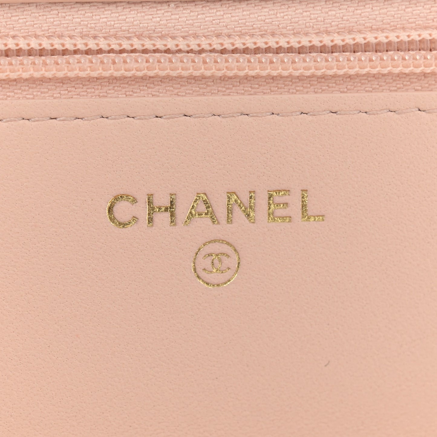 Lambskin Quilted Sweet Camellia Wallet on Chain WOC Light Beige