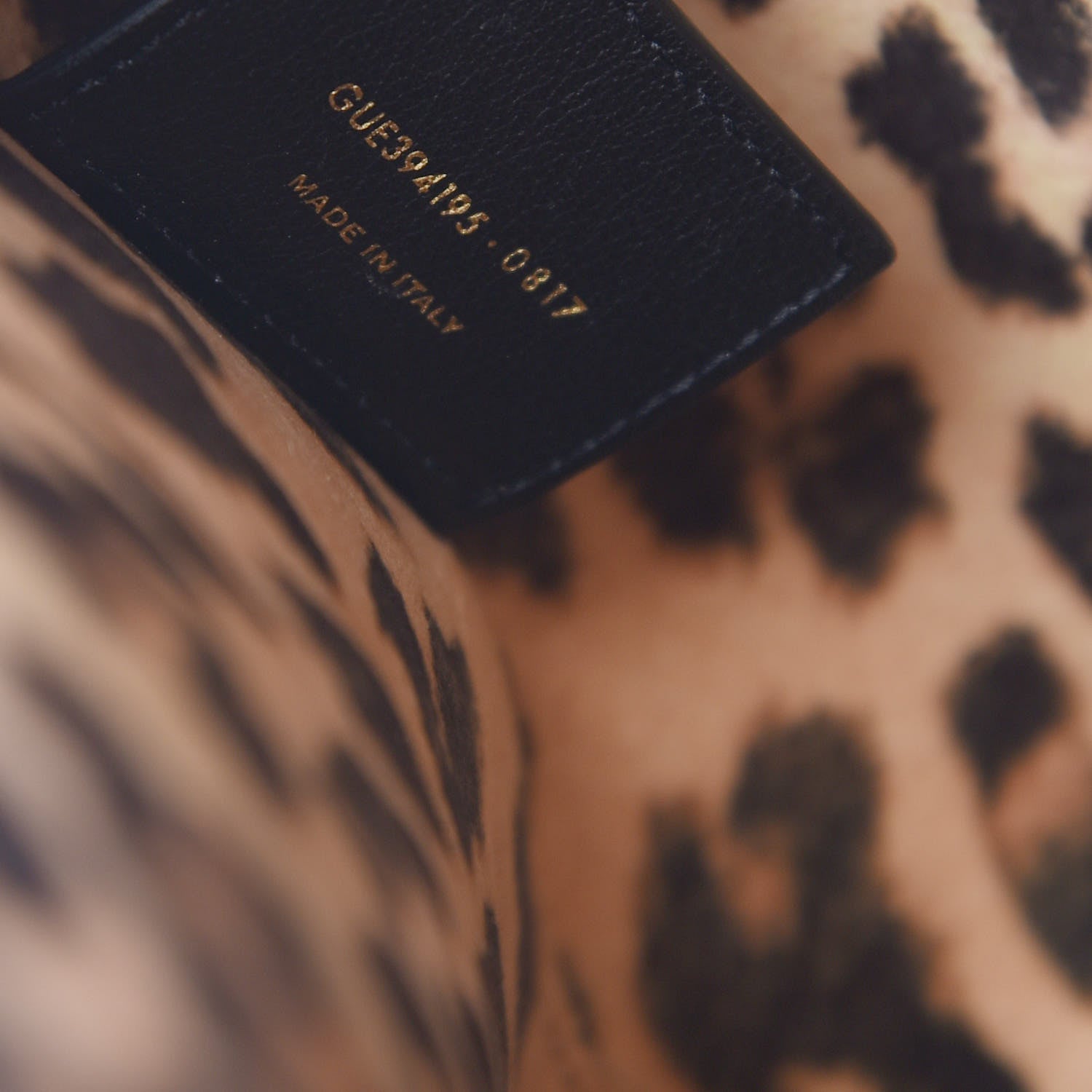 Saint Laurent Calfskin Large Leopard Print Shopping Tote Black 8 of 14