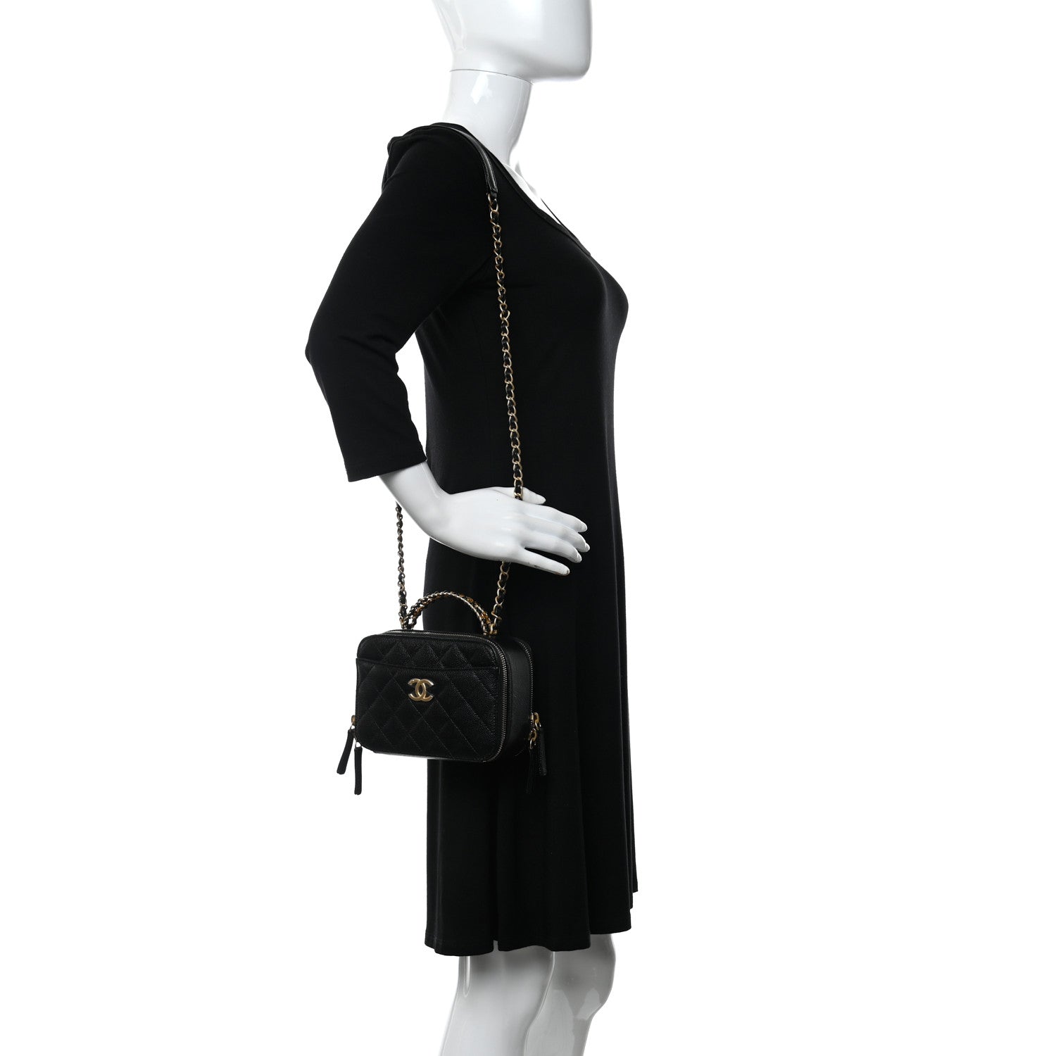 Chanel Caviar Quilted Mini Pick Me Up Vanity Case Black 2 of 11