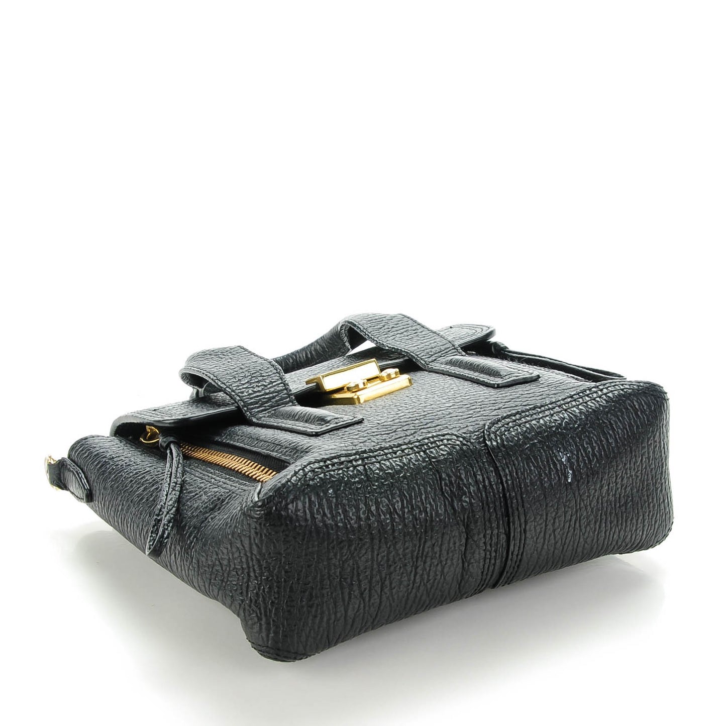 3.1 Textured Calfskin Mini Pashli Satchel Black