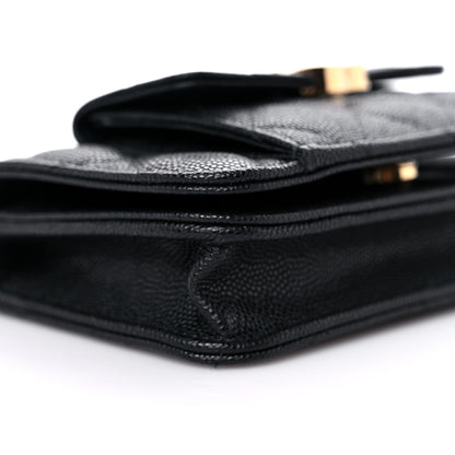 Chanel Caviar Quilted Pocket Twins Clutch With Chain Black 9 of 12